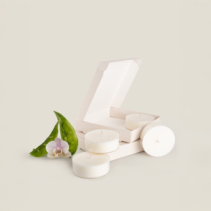 Orchidea i zielony groszek 4 x tealight kopia.jpg